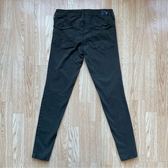 American Eagle Dark Grey/Green Jeggings - Size: 6 Regular - Picture 9 of 9